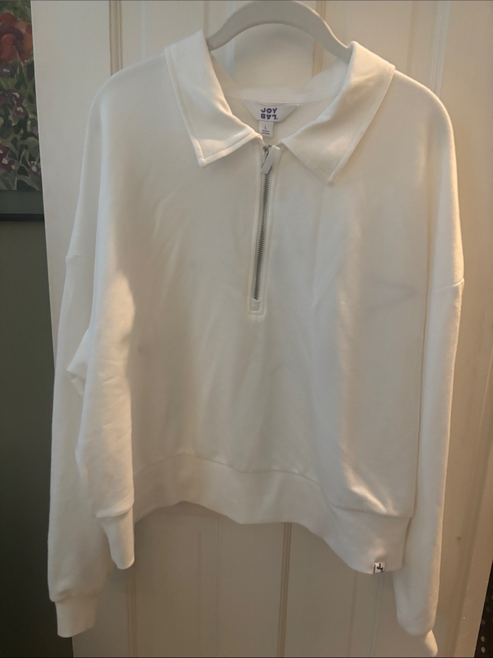 JoyLab White Half-Zip Collared Pullover Sweat Shirt - Picture 6 of 6